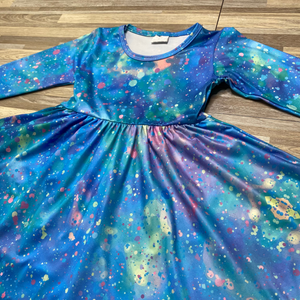 Pretty Paint Splatter Twirly Dress-Dresses-Sparkledots-sparkledots