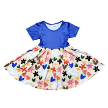 Load image into Gallery viewer, Raining Hearts &amp; Flowers Twirly Dress (SWS3004)-Dresses-Sparkledots-sparkledots
