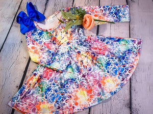 Prismatic Petals Twirly Dress-Dresses-Sparkledots-sparkledots