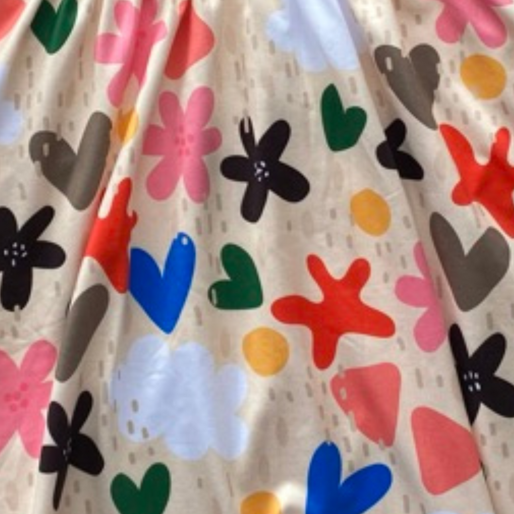 Raining Hearts & Flowers Twirly Dress (SWS3004)-Dresses-Sparkledots-sparkledots