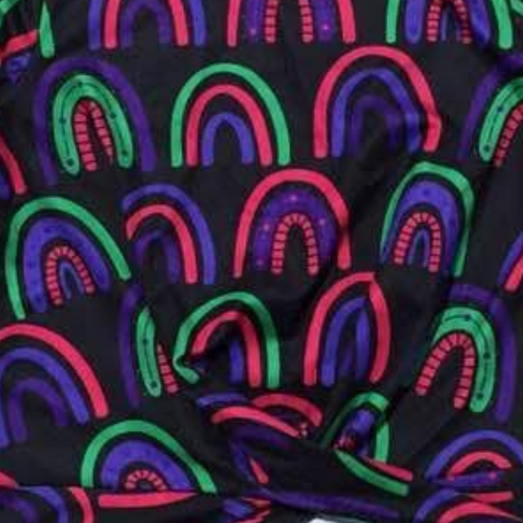 Neon Rainbows Twist Knot Shirt (SWS2009)-Shirts & Tops-Sparkledots-sparkledots