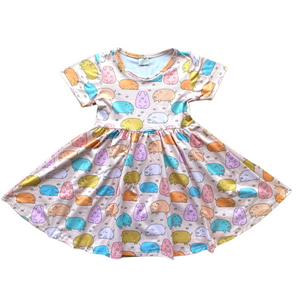 Here Piggy Piggy Pastel Twirly Dress (SWS3002)-Dresses-Sparkledots-sparkledots