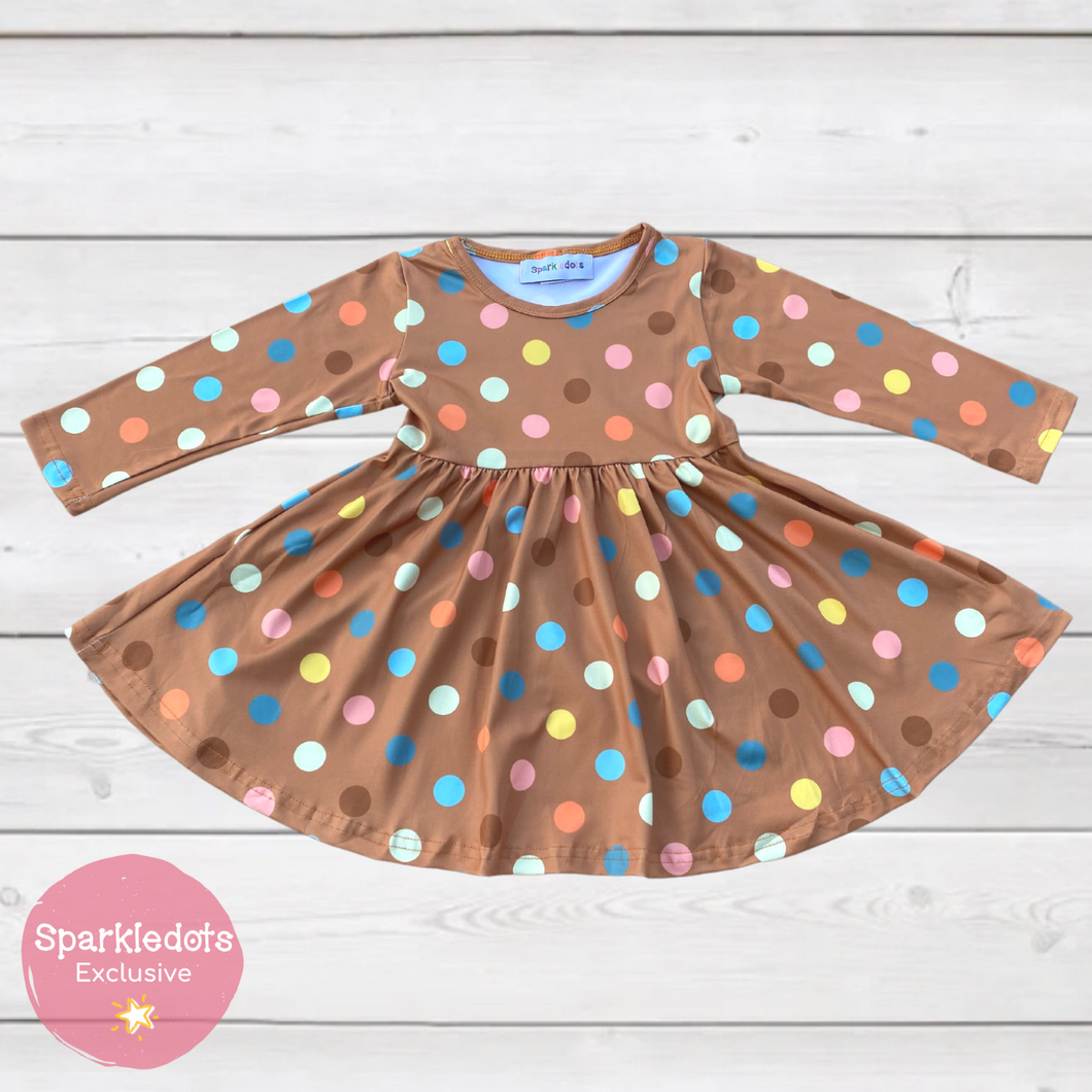 Big Dots Polka Dot Twirly Dress-Dresses-Sparkledots-sparkledots