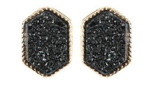 Load image into Gallery viewer, Druzy Hexagon Post Earrings
