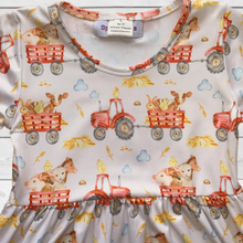 Load image into Gallery viewer, Red Tractors &amp; Animals Tunic (SWS1037)-Dresses-Sparkledots-sparkledots
