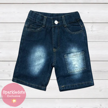 Load image into Gallery viewer, Boys Denim Shorts with Frog Pocket (SWS4021S)-Shorts-Sparkledots-sparkledots
