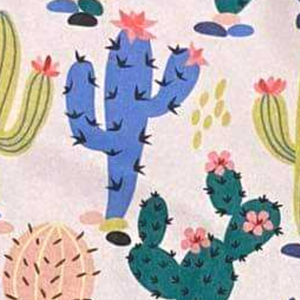 Prickly Cactus Blue/Green Bell Bottom Pants (SWS4301)-Pants-Sparkledots-sparkledots