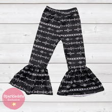 Load image into Gallery viewer, Black &amp; White Aztec Bell Bottoms (SWS4300)-Pants-Sparkledots-sparkledots
