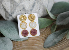 Load image into Gallery viewer, Golden Oasis Triple Earring Set
