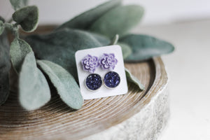 Double Earring Set - Lilac Succulent