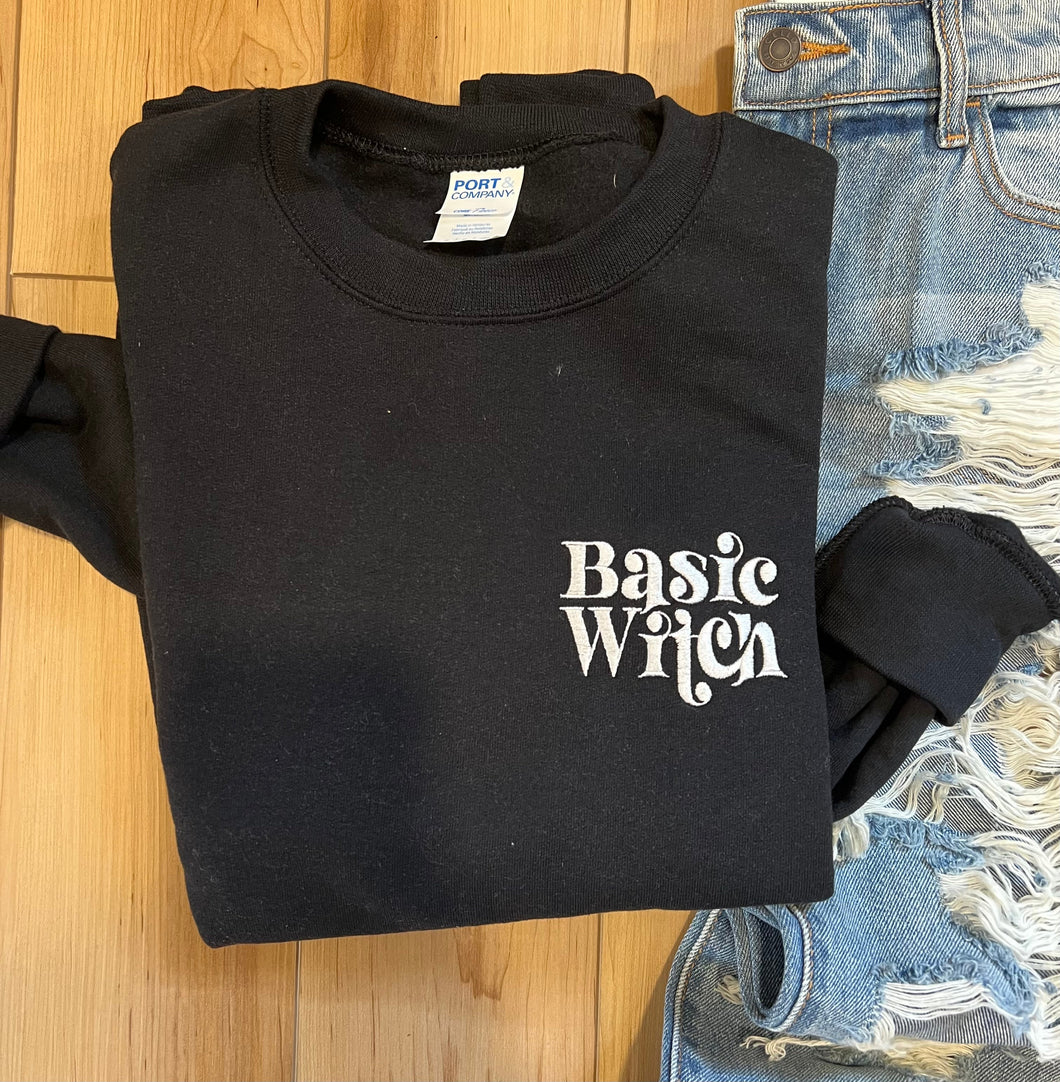 Basic Witch Embroidered Sweatshirt - LIMITED STOCK