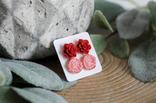 Load image into Gallery viewer, Red Succulent Vday Earring Set
