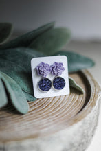 Load image into Gallery viewer, Double Earring Set - Lilac Succulent
