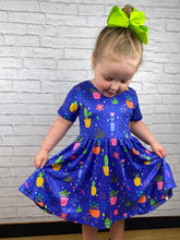 Load image into Gallery viewer, Raining Cactus &amp; Flowers Twirly Dress (SWS3008)-Dresses-Sparkledots-sparkledots

