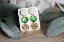 Load image into Gallery viewer, Pot Of Gold Triple Earring Set
