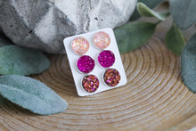 Load image into Gallery viewer, Punch Of Fuchsia Triple Earring Set
