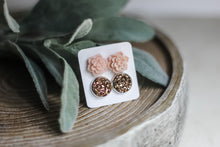 Load image into Gallery viewer, Double Earring Set - Pink Succulent
