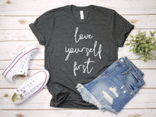 Load image into Gallery viewer, MYSTERY COLOR Love yourself first crew sweatshirt
