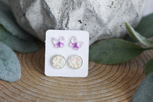 Load image into Gallery viewer, Purple Butterfly Double Earring Set
