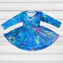 Load image into Gallery viewer, Pretty Paint Splatter Twirly Dress-Dresses-Sparkledots-sparkledots
